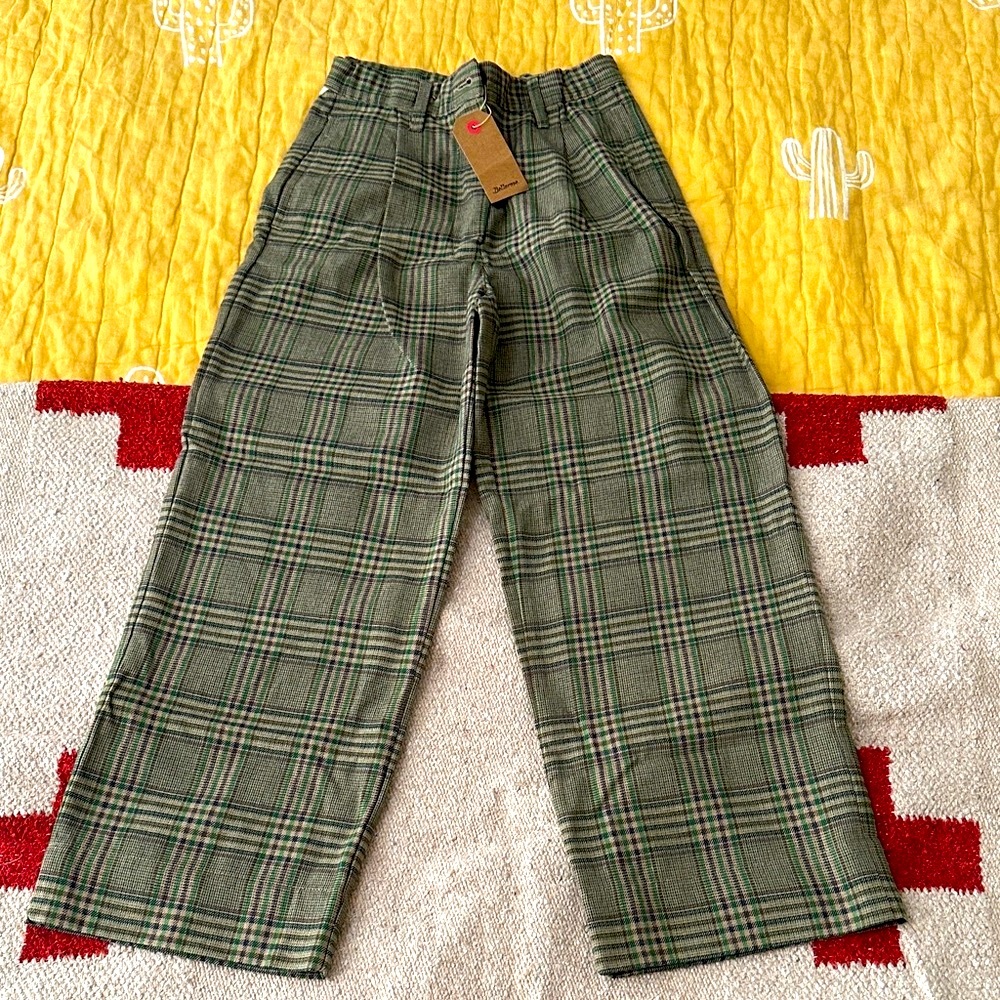 Bellerose Checkered Trousers in Green and Beige 10 years NWT